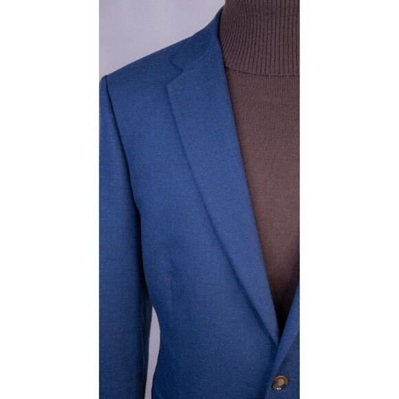 J Crew Thompson Blazer Men's 44R Navy Blue Flex Wool Cotton Sport Coat 2-Button - Picture 5 of 13